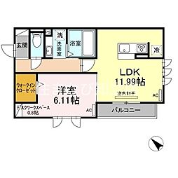 シティシャルム 1LDKの間取図画像