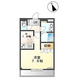 フィオーレK 1Kの間取図画像
