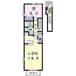 ゴット・ブルー 1LDKの間取図画像