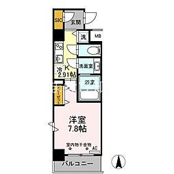 ロイヤルレジデンス 1Kの間取図画像