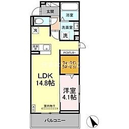 フロンティエール 1LDKの間取図画像