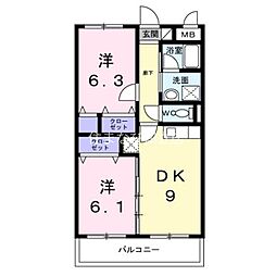 クレマチス 2LDKの間取図画像