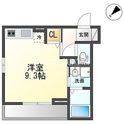 ボヌールS安城 3階ワンルームの間取り