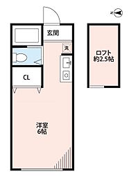 シャトー分梅 ワンルームの間取図画像