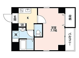 マーベラス国分寺3 1Kの間取図画像