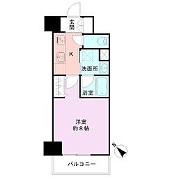 S-FORT新潟白山公園 2階1Kの間取り