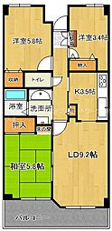 グランディール紫竹山 3LDKの間取図画像