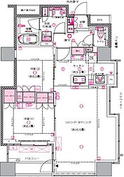 アイコニックタワー新潟ステーション16階 2LDKの間取図画像