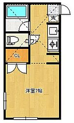 ピュア東中島 ワンルームの間取図画像
