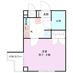 シャトー上大川前 1Kの間取図画像