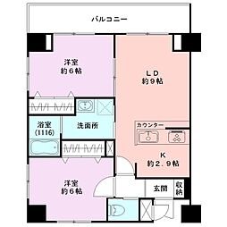 リヴェール女池 2LDKの間取図画像