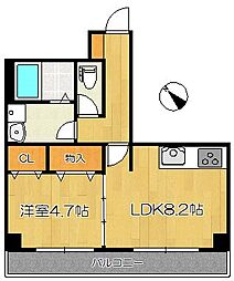 アルビーナ 1LDKの間取図画像