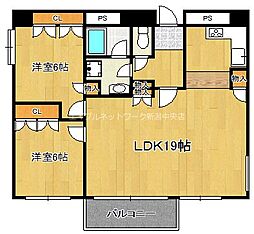 リバーサイド新潟 2LDKの間取図画像