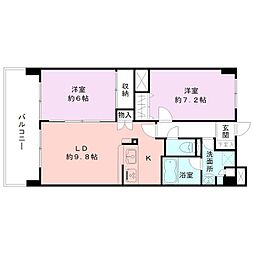 トゥールドゥソレイユ 2LDKの間取図画像