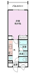 ロンドベル新和 1Kの間取図画像