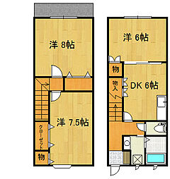 ロイヤルコート藤F棟 3DKの間取図画像