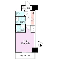 Alivis新潟萬代橋 1Kの間取図画像