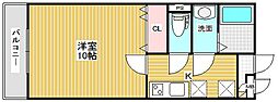 reve堀之内南2 1Kの間取図画像