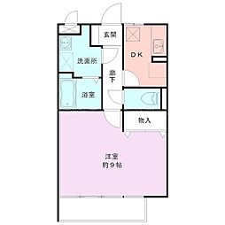 ブルーム・ガーデンB 1Kの間取図画像