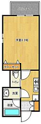 ヒルズ川端 1Kの間取図画像