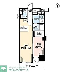 プレール・ドゥーク亀戸VI 1LDKの間取図画像