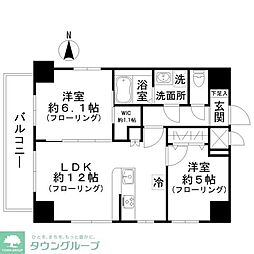 西田マンション 9階2LDKの間取り