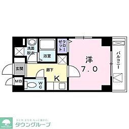 リオ・スペリオール 4階1Kの間取り