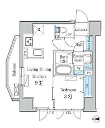 オーキッドレジデンス三ノ輪 10階1LDKの間取り