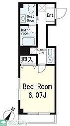 WING尾 3階1Kの間取り