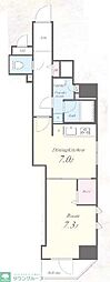 両国ステーションレジデンス 7階1DKの間取り