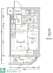 Log東京スカイツリー 8階1DKの間取り