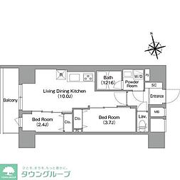 コンフォリア・リヴ南砂町EAST 2LDKの間取図画像
