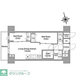 コンフォリア・リヴ南砂町EAST 2LDKの間取図画像