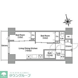 コンフォリア・リヴ南砂町EAST 2LDKの間取図画像