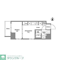 ウエリスアーバン住吉EAST 1DKの間取図画像