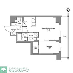 ウエリスアーバン住吉EAST 1LDKの間取図画像