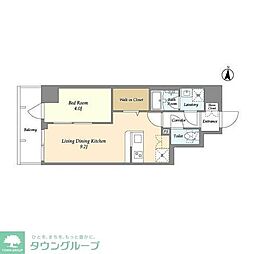 グランエール森下WEST 1LDKの間取図画像