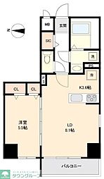 リテラス森下 1LDKの間取図画像