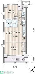 エスティメゾン豊洲レジデンスE棟 2LDKの間取図画像
