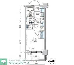 パークアクシス菊川ステーションゲート 1Kの間取図画像
