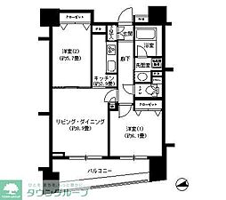 パークキューブ浅草田原町 2LDKの間取図画像