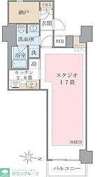 Brilliaist東雲キャナルコート 1Kの間取図画像