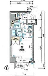 ヴェルト錦糸町2 1Kの間取図画像