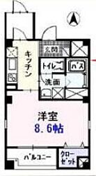 ステュディオ入江 1Kの間取図画像