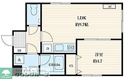 墨田区立川1丁目マンション 1LDKの間取図画像