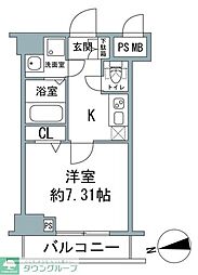 RisingPlace両国三番館 1Kの間取図画像