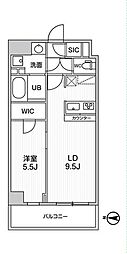 ALTERNAKIKUKAWA2 1LDKの間取図画像