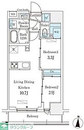 プライムブリス深川住吉 2LDKの間取図画像