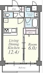 ヴィオラコート 1LDKの間取図画像