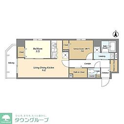 グランエール森下WEST 1SLDKの間取図画像